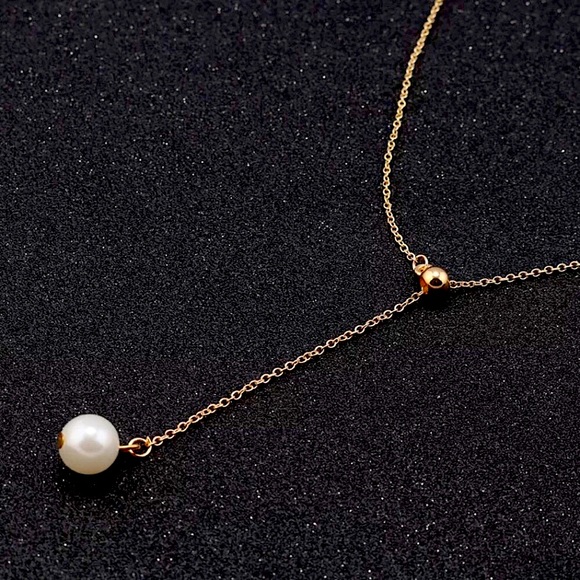 ⚜️[𝟯/$𝟭𝟴]⚜️Gold Pearl Delicate Drop Choker NEW - Picture 4 of 10